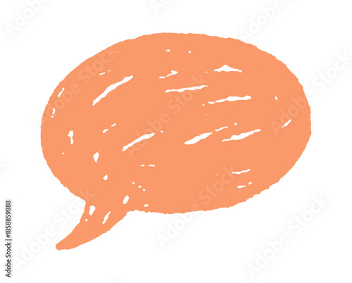 Round wax crayon speech bubble