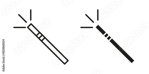 Magic wand icons set in multiple style collection