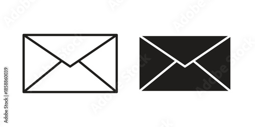 Mail icons set in multiple style collection
