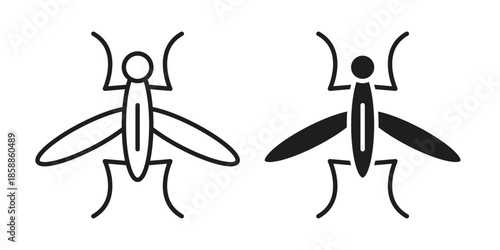 Mosquito icons set in multiple style collection