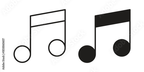 Music icons set in multiple style collection