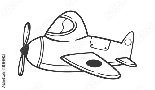 Retro plane cute doodle design