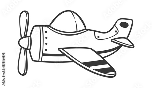 Doodle plane air transportation drawing