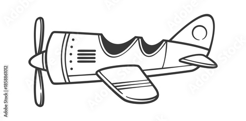 Vintage airplane cute doodle aviation