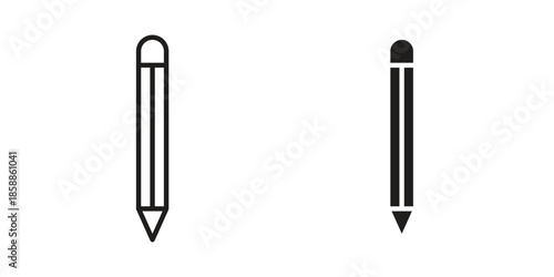 Pencil icons set in multiple style collection