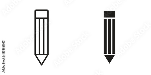 Pencil icons set in multiple style collection