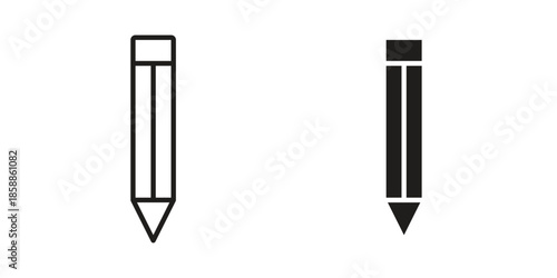 Pencil icons set in multiple style collection