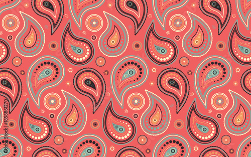 Luxury textured at geometry floral. Exotic damask on twisted festive. Contrast plant and paisley retro.