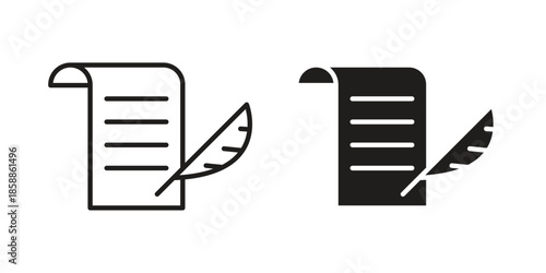 Quill icons set in multiple style collection