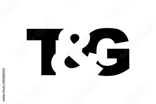 TG logo design in bold style. Black white identity symbol. Modern typography emblem. Corporate branding icon.