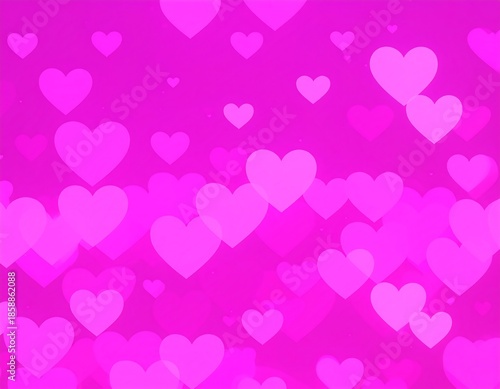 Abstract hearts pattern on a gradient pink background