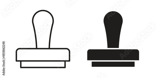 Stamp icons set in multiple style collection