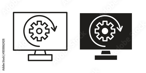 System update icons set in multiple style collection