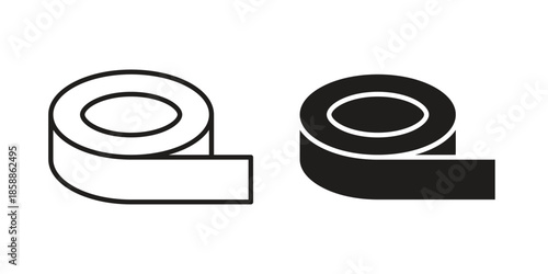 Tape icons set in multiple style collection
