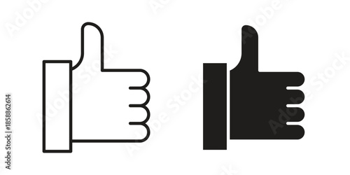 Thumb icons set in multiple style collection