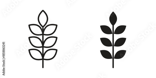 Wheat icons set in multiple style collection