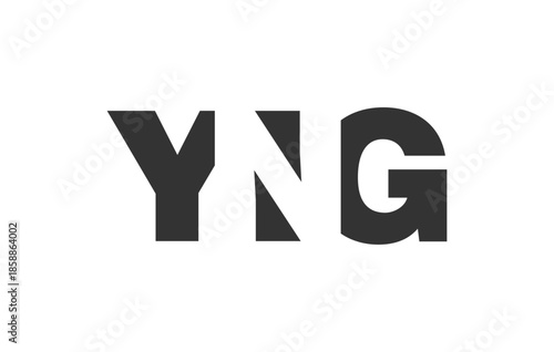YNG logo design. Initial letter Y N G bold font style for tech startups, consulting, corporate branding. Creative company name, headlines typography identity, trendy logotype.