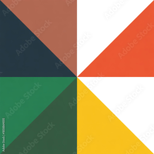 Abstract geometric background with smooth shapes and balanced colors