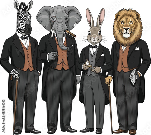 Dapper animals in formal attire