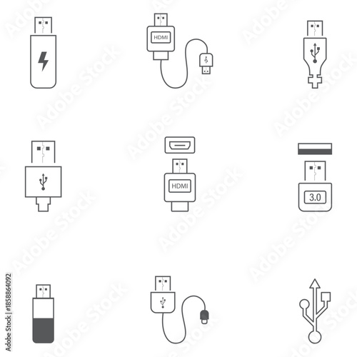 Usb icon vector. Flash disk sign and symbol. flash drive sign.