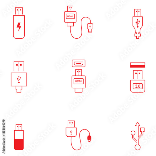 Usb icon vector. Flash disk sign and symbol. flash drive sign.