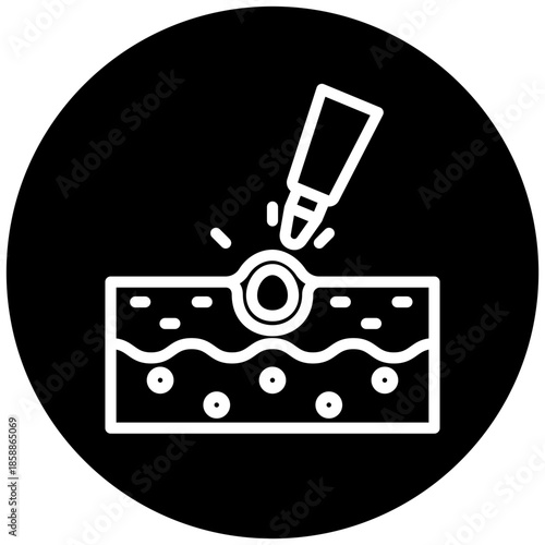 Acne Icon Button, Mini Illustration Relate To Personal Care. Use For Modern Concept, Ui, Ux Web And App Development.