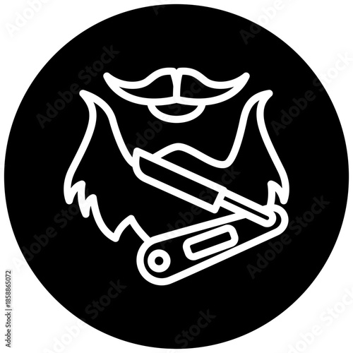 Beard Icon Button, Mini Illustration Relate To Personal Care. Use For Modern Concept, Ui, Ux Web And App Development.