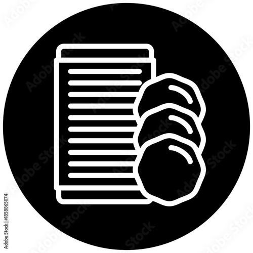 Cotton Pad Icon Button, Mini Illustration Relate To Personal Care. Use For Modern Concept, Ui, Ux Web And App Development.