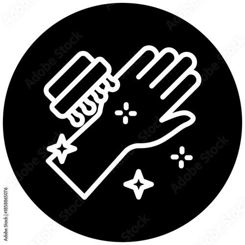 Brush Icon Button, Mini Illustration Relate To Personal Care. Use For Modern Concept, Ui, Ux Web And App Development.