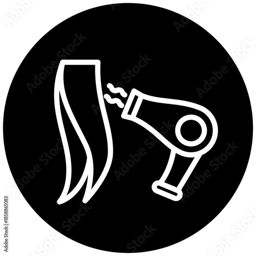 Hair Dryer Icon Button, Mini Illustration Relate To Personal Care. Use For Modern Concept, Ui, Ux Web And App Development.