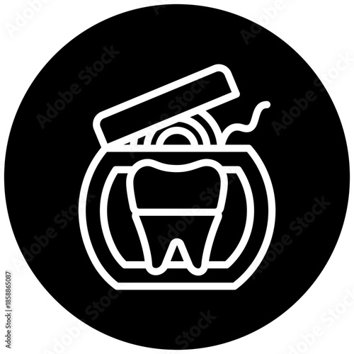 Floss Icon Button, Mini Illustration Relate To Personal Care. Use For Modern Concept, Ui, Ux Web And App Development.