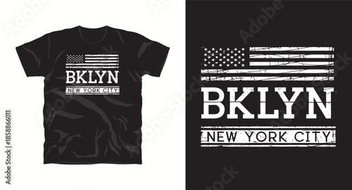 brooklyn new york city usa flag distressed design for t shirt