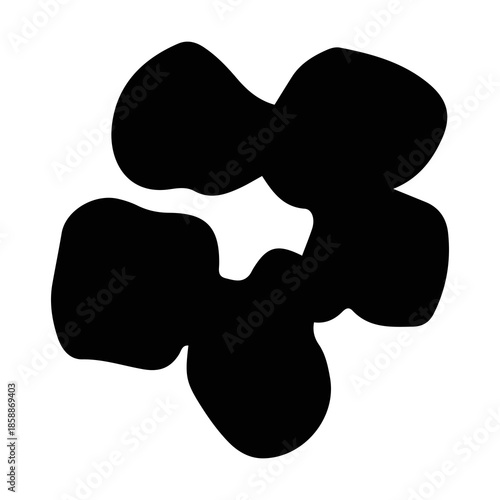 Abstract black flower modern shape