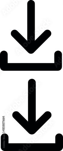 Minimalist Download Icon Set Bold Down Arrow UI Elements