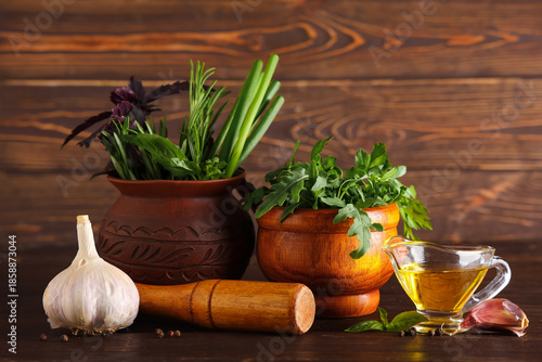 Composition with fresh herb...