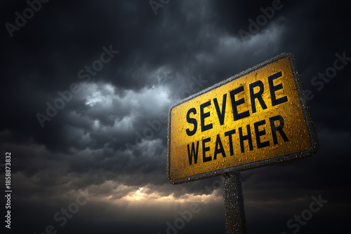 Dark clouds gather as severe weather warning signals an approaching storm