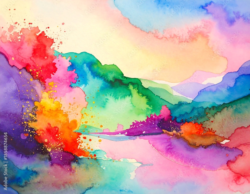 Fototapeta premium Abstract watercolor landscape (2)