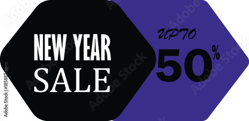 New Year Sale banner with up to 50 discount modern graphic design for holiday promotions and advertising