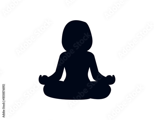 yoga mindfulness lotus position sitting down wellness emoji symbol sign icon vector illustration isolated flat meditation