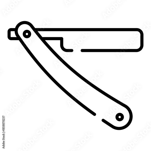 Straight razor black line icon