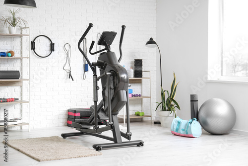 Interior of stylish gym wit...