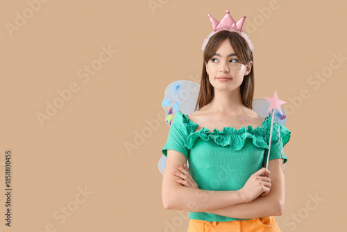 Young woman in fairy costum...