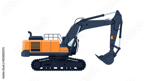 Heavy construction excavator machinery for earthmoving and digging projects