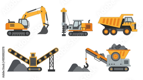 Construction equipment and machinery collection for heavy industry