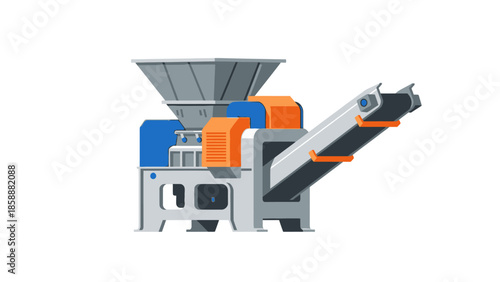 Heavy-duty industrial aggregate crusher machine with conveyor belt system for material processing