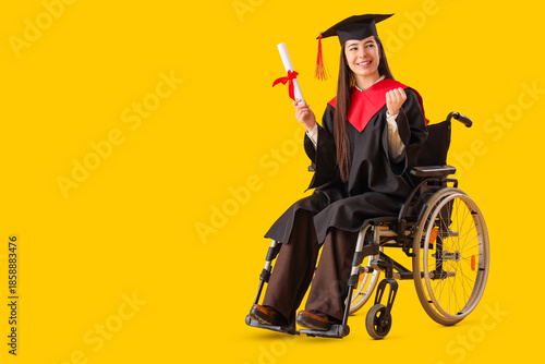 Happy young female graduate...