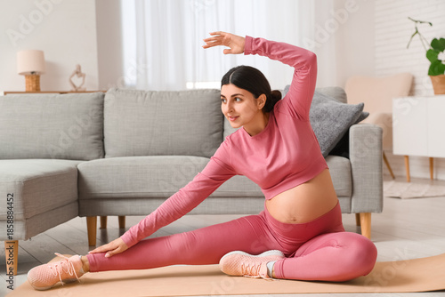 Beautiful pregnant woman st...