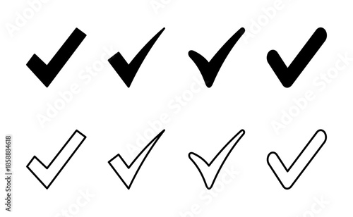 Check mark icon vector. Tick mark sign and symbol