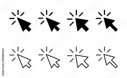Click icon vector. pointer arrow sign and symbol. cursor icon
