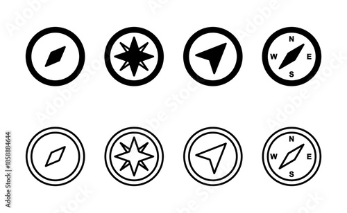 Compass icon vector. arrow compass icon sign and symbol